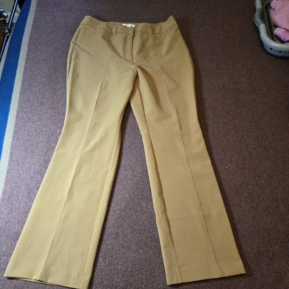 Cooper & Ella Toffee Colored Fitted Straight Leg Trouser Size 14 X 31in Inseam